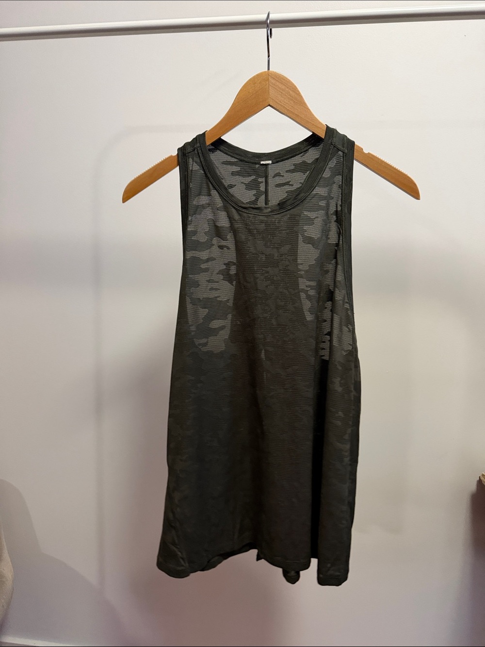 lululemon athletica Olive Green Camo Mesh Tank Top
